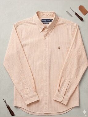 NWT Ralph Lauren Men’s Custom Fit Striped Button-Down Shirt Size XL